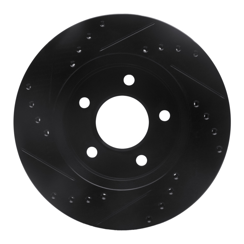 Buick Rendezvous Brake Rotor (1) - Front Right - R1 Concepts - Drilled & Slotted - Black - `01-`07
